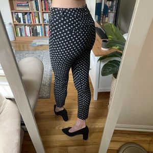 Black and white patterned dress pants